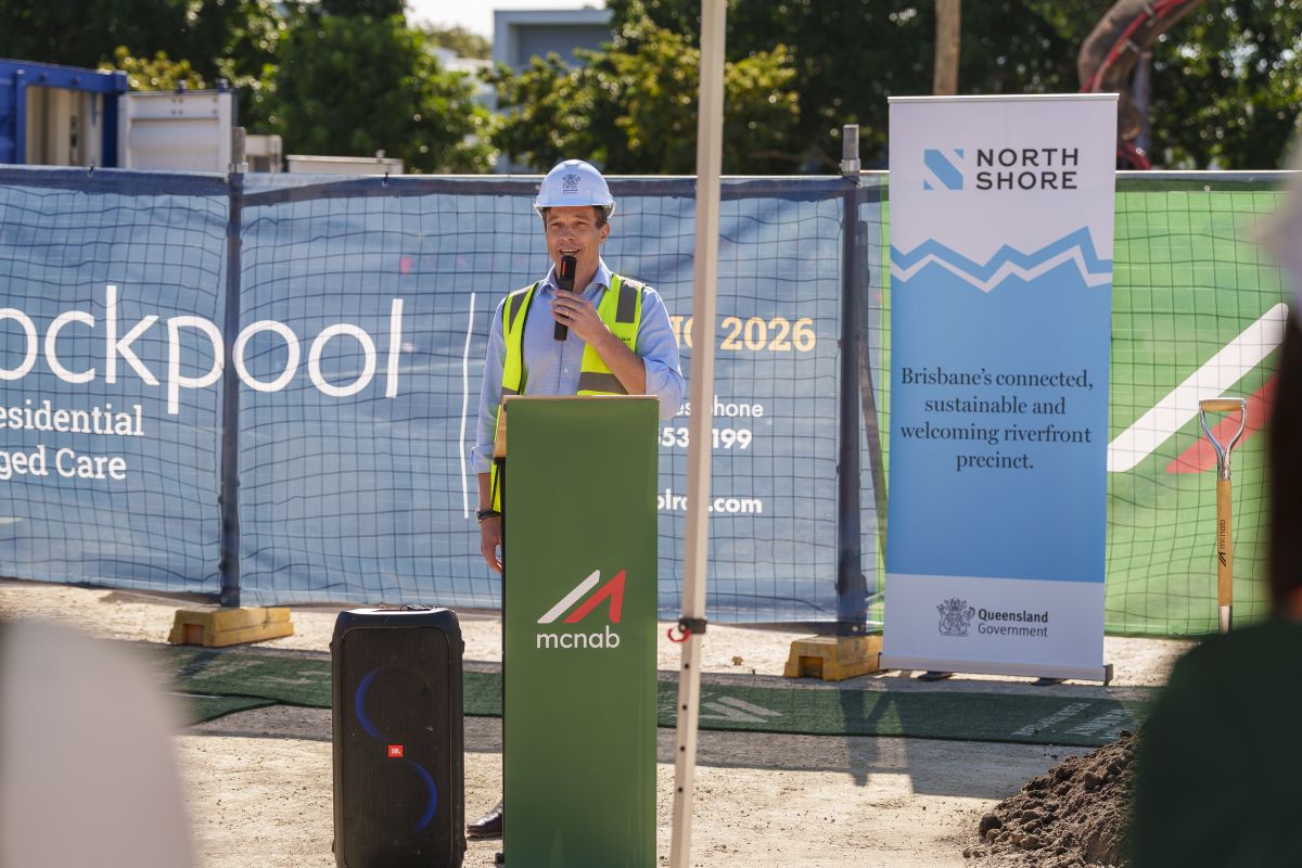 EDQ CEO talking at sod turning event