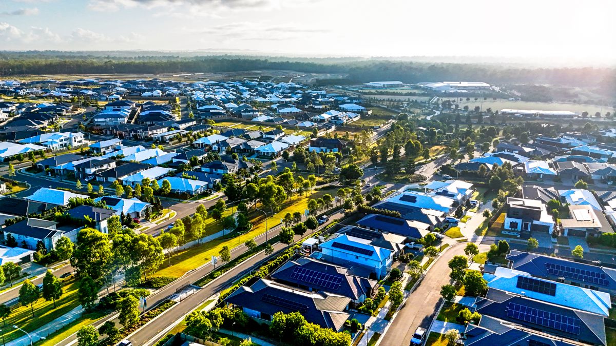Aerial photo of housing in Greenbank, QLD