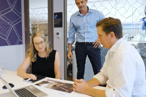 Planning team having an in person meeting