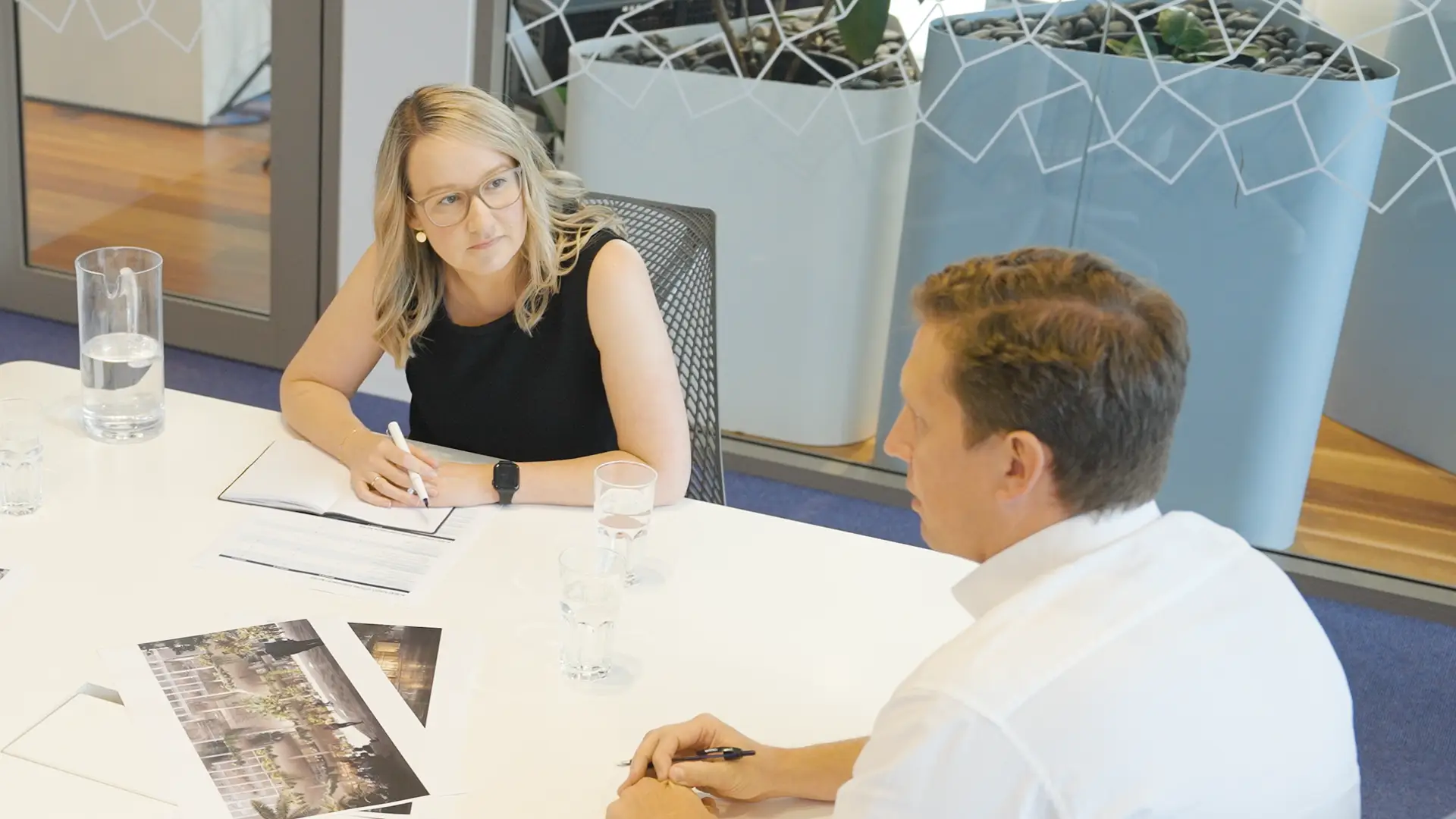 Planning team having an in person meeting