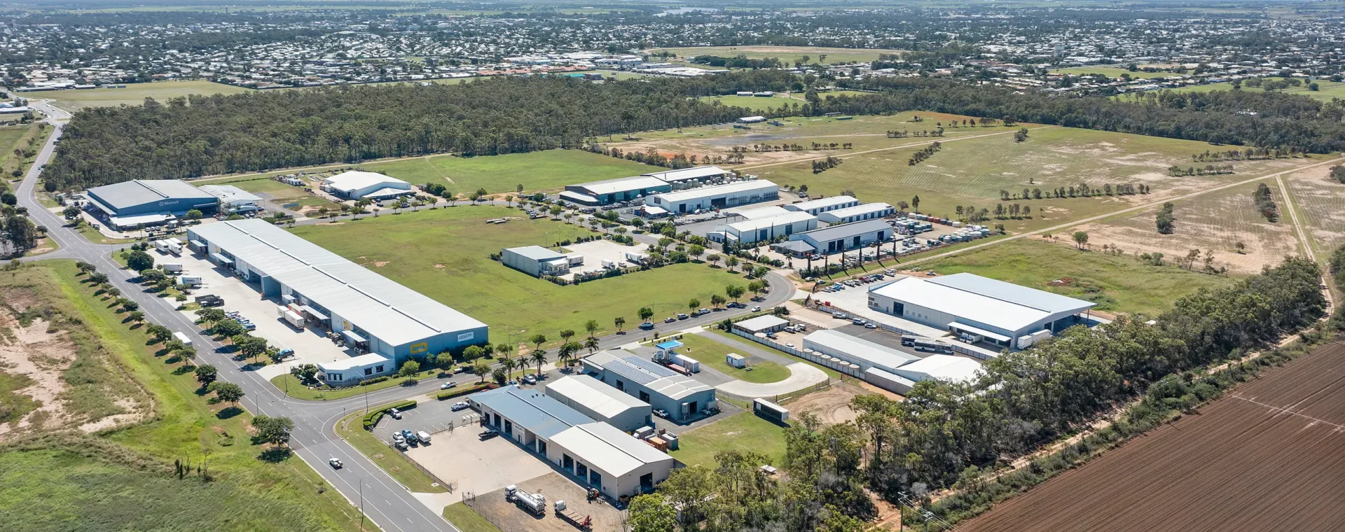 Aerial of the Bundaberg Industrial Park