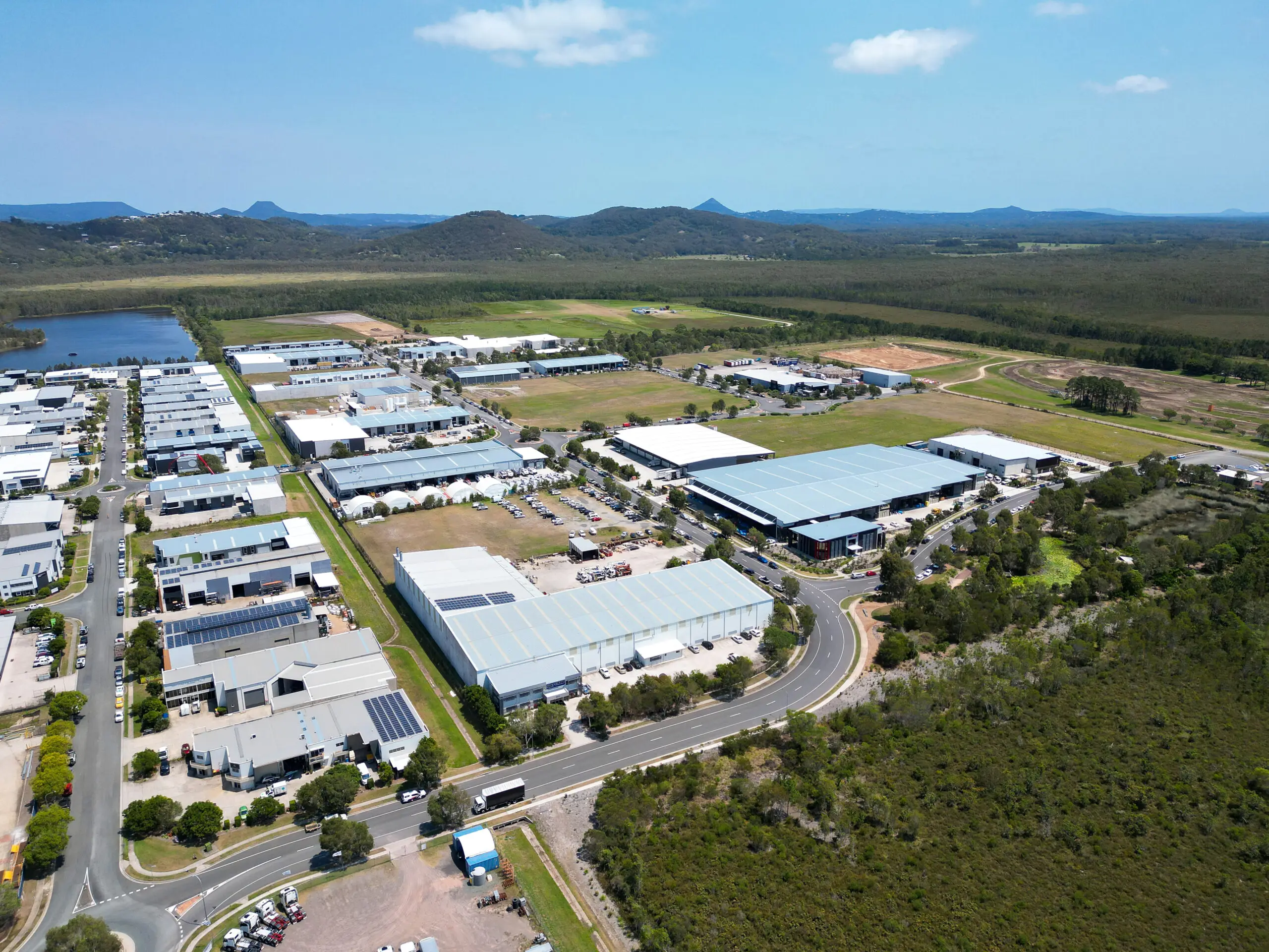 Aerial of the Coolum Industrial Estate