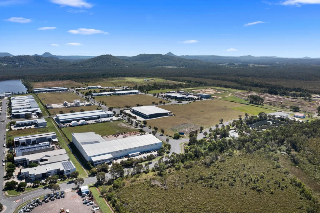 Aerial of the Coolum Industrial Estate