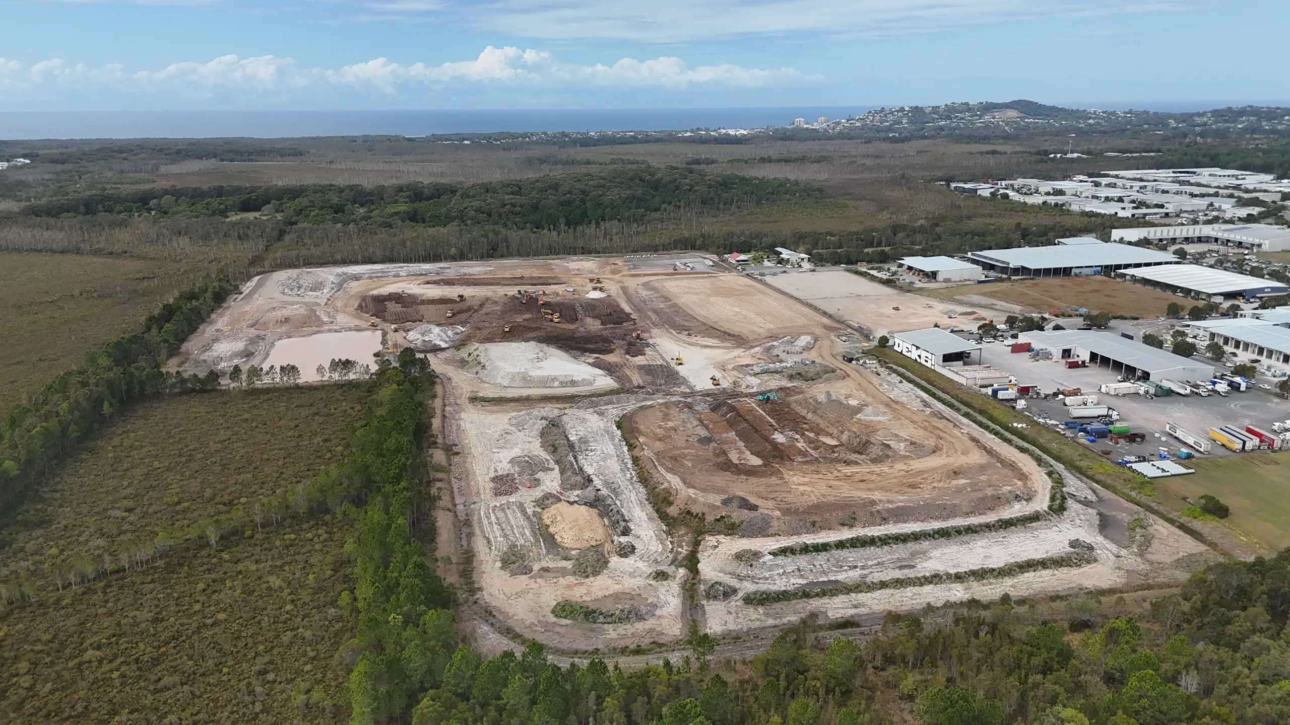 Aerial of the Coolum Industrial Park - Stage 2A