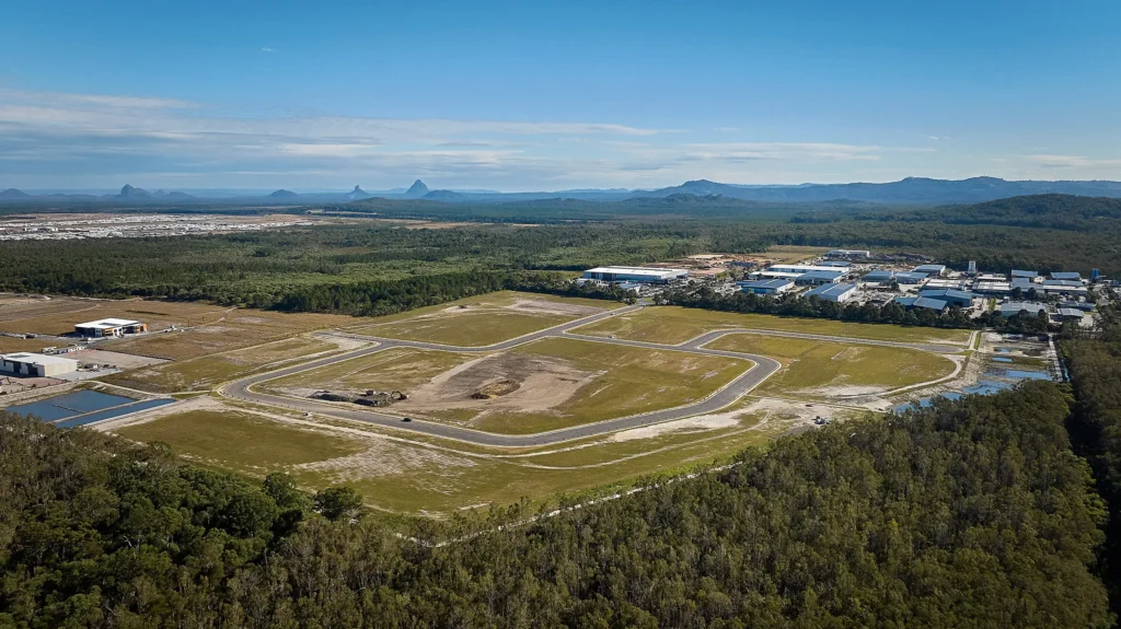 Aerial of the Sunshine Coast Industrial Park
