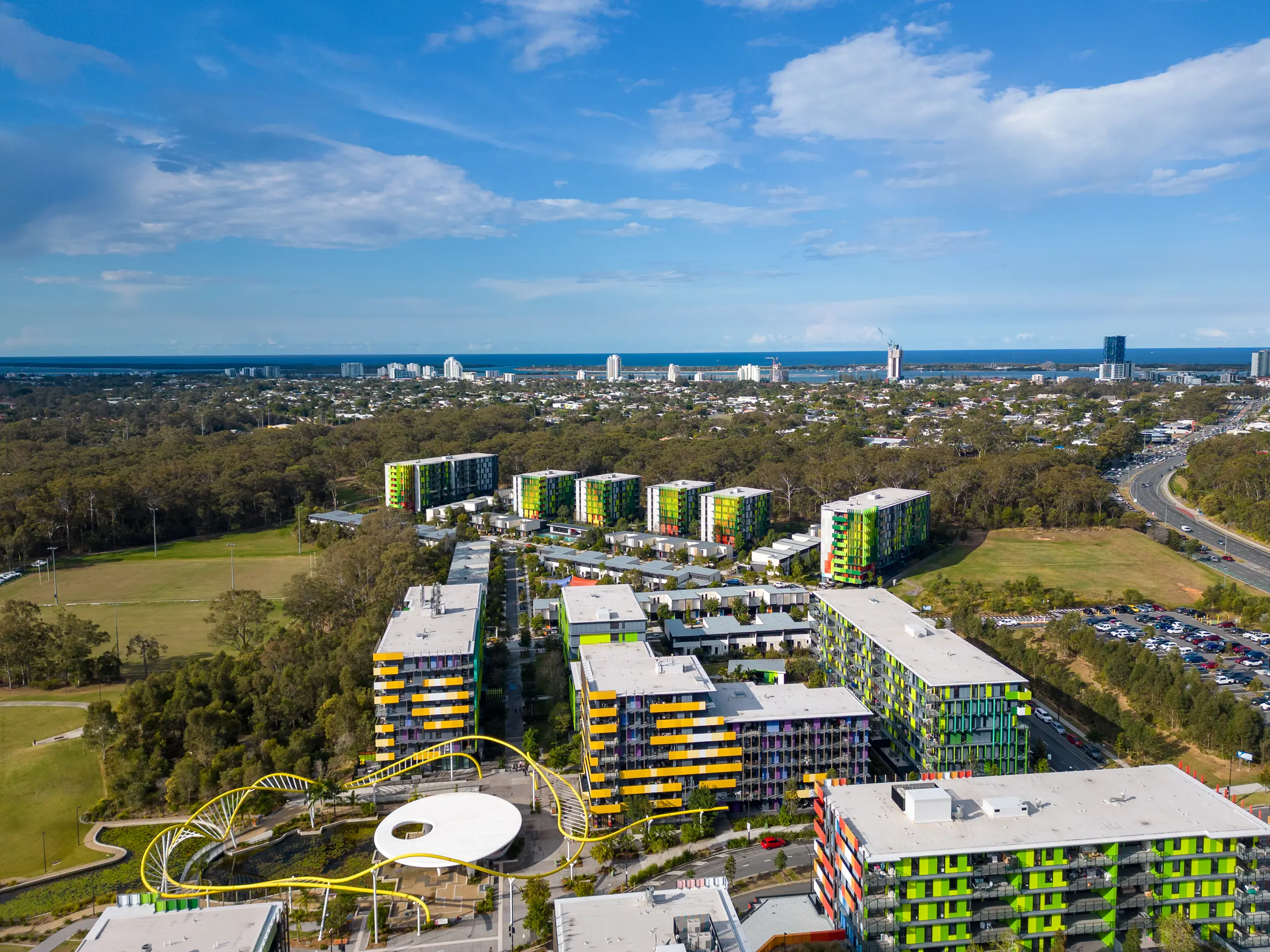 Aerial of the Lumina Gold Coast precinct