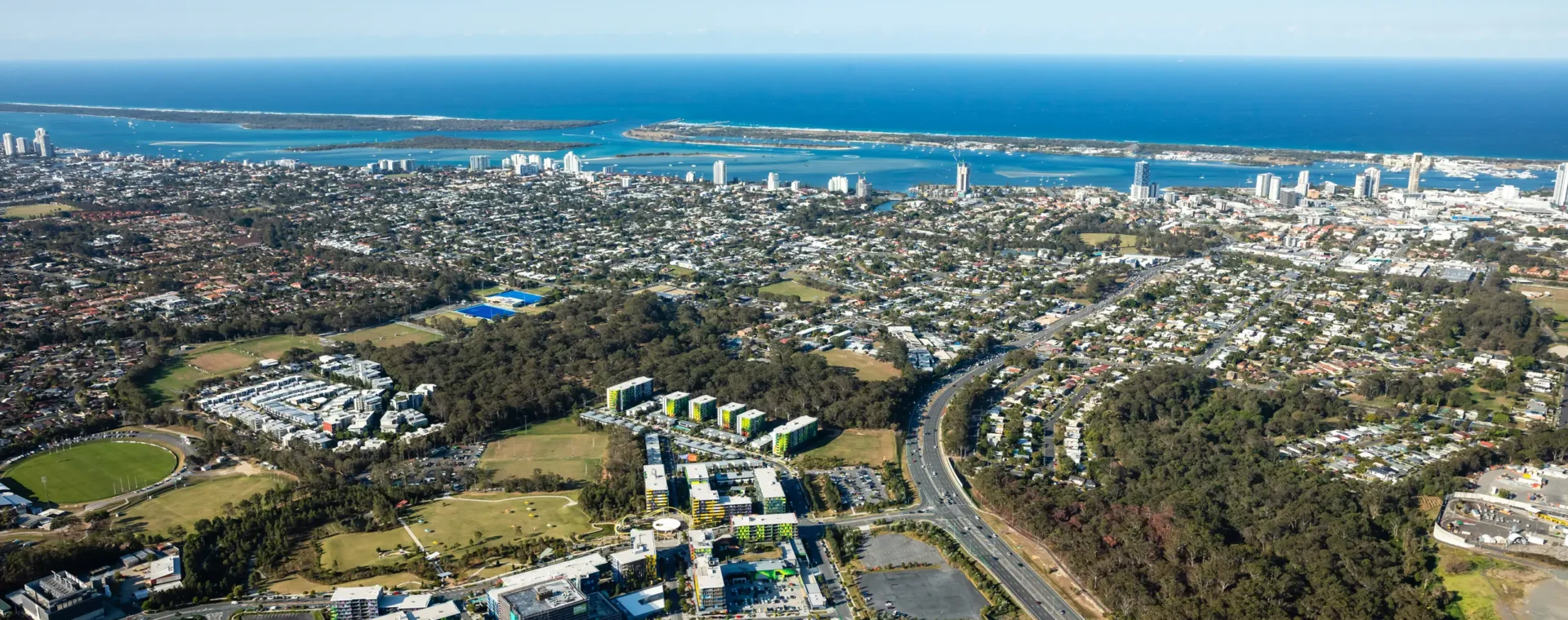 Aerial of the Lumina Gold Coast precinct
