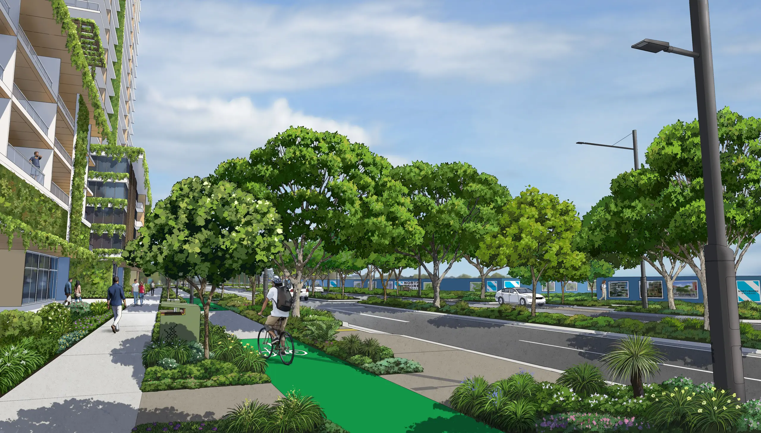 Illustration of how MacArthur Avenue in Northshore Hamilton could be at Year 5