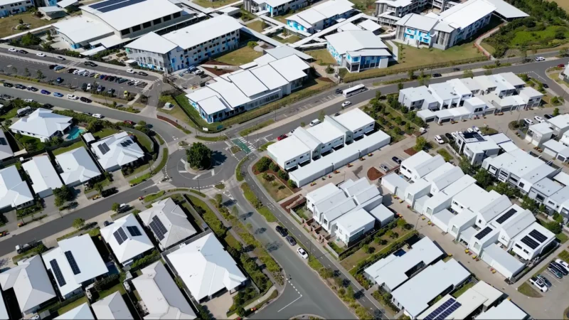 Aerial of the Aura estate within the Caloundra South PDA
