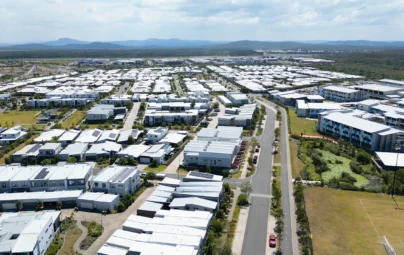 Aerial of the Aura estate within the Caloundra South PDA