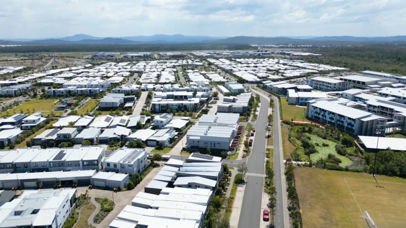 Aerial of the Aura estate within the Caloundra South PDA