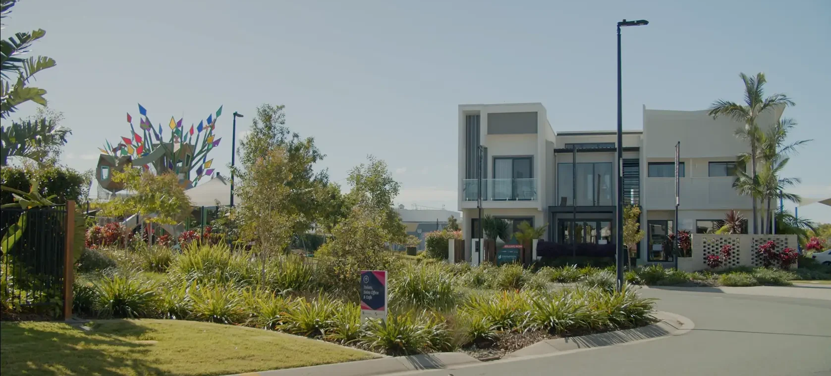 Streetscape of the Aura estate in Caloundra