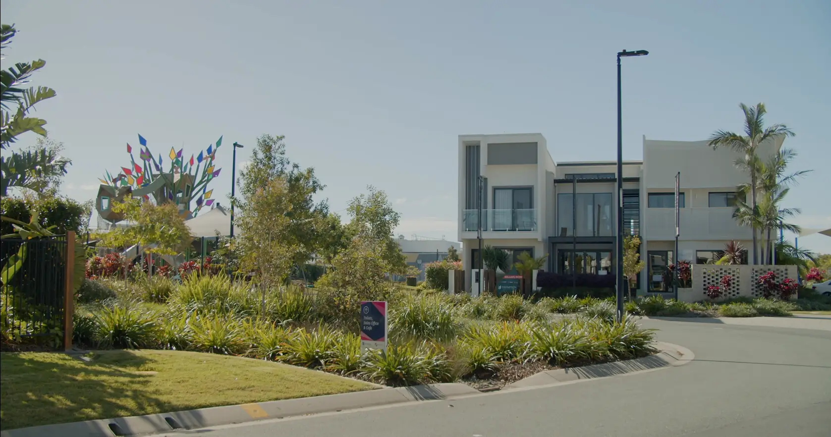 Streetscape of the Aura estate in Caloundra