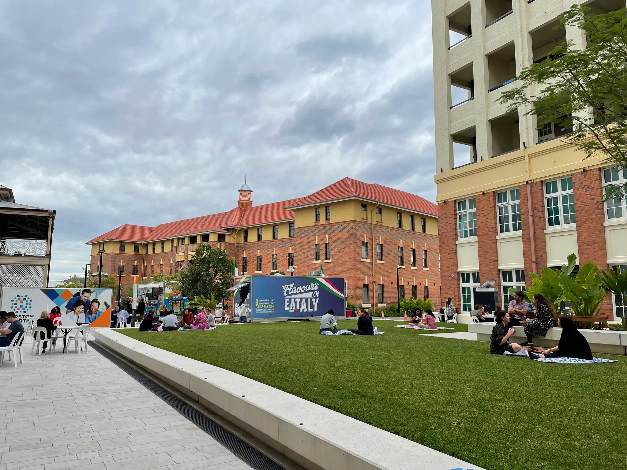 Wide angle shot of Herston Square