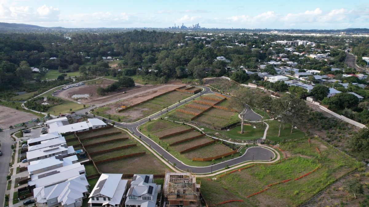 Aerial of the Songbird estate within the Oxley PDA
