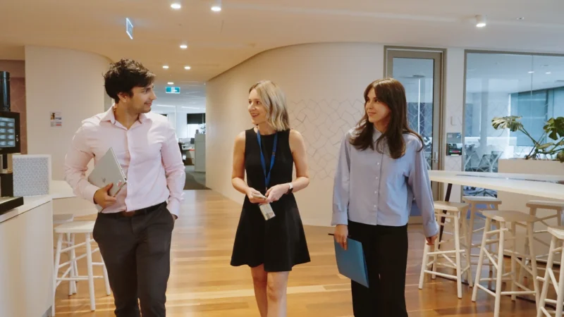 EDQ Staff walking to a meeting