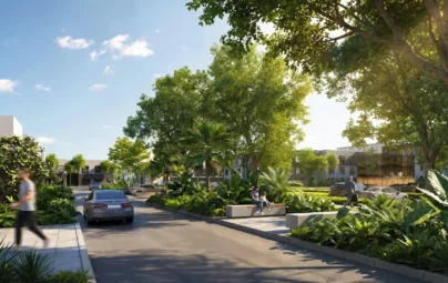 Streetscape render of Banyo