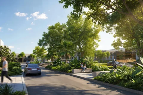 Streetscape render of Banyo