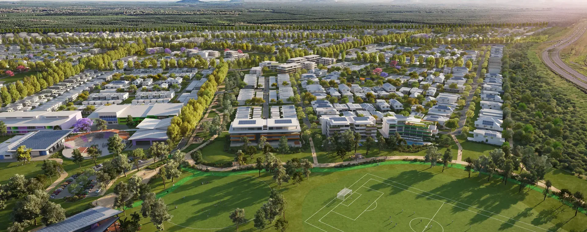 Halls Creek PDA aerial render of residential homes